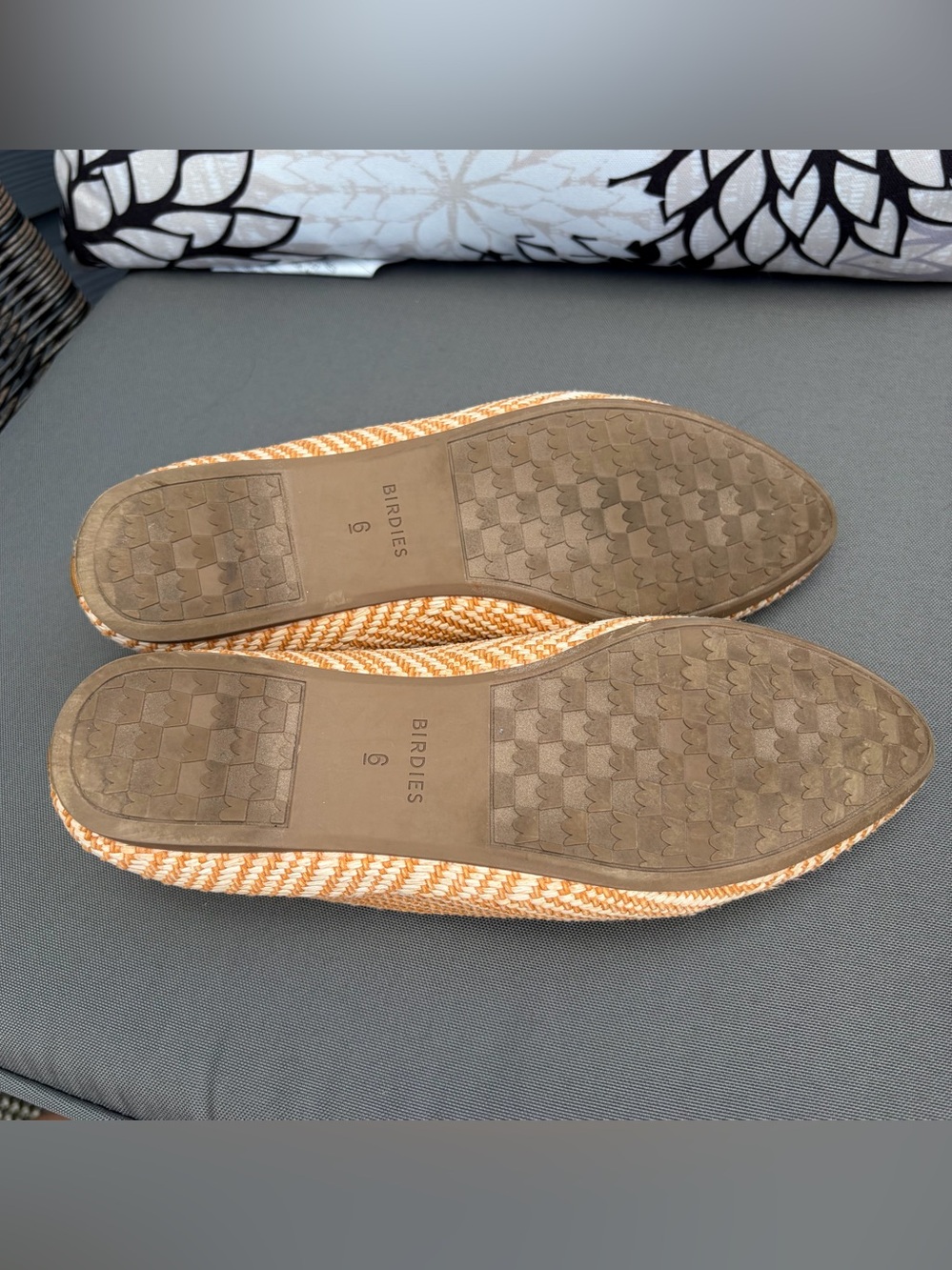 Birdies The Blackbird Loafer in Honey Herringbone Raffa Sz 6 Knot Slip On Flat - Picture 14 of 15